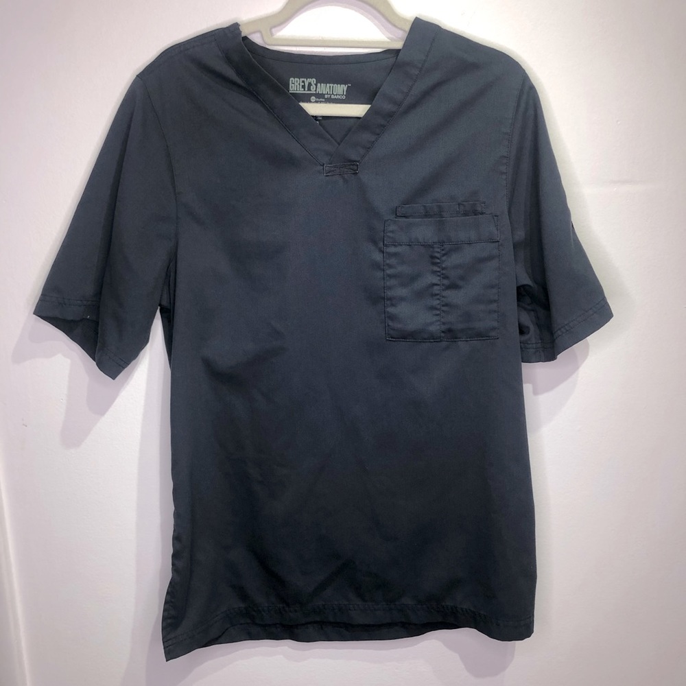 Grey's Anatomy Medical Scrub Top Short Sleeve Charcoal Grey Size Small
